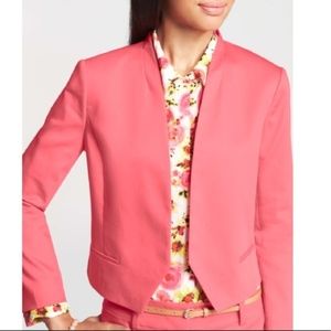Ann Taylor Open Front Crop Pink Blazer size 4